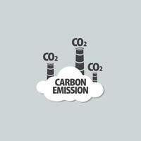 co2 emisión logo vector