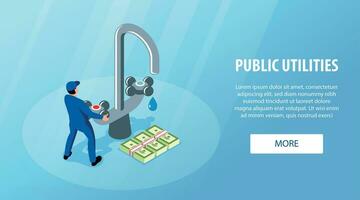 Public Utilities Horizontal Banner vector