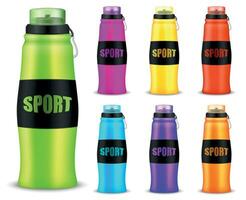 deporte agua botella Bosquejo realista conjunto vector