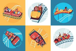 Roller Coster Round Compositions vector