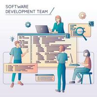software desarrollo equipo composición vector