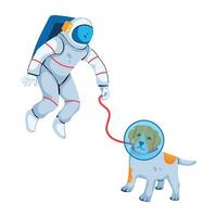 de moda astronauta perro vector