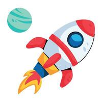 Trendy Rocket Launch vector