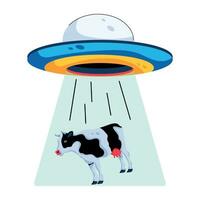 Trendy Cow Abduction vector