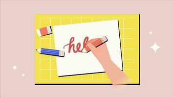 skizzieren Handschrift Typografie Hallo Animation video
