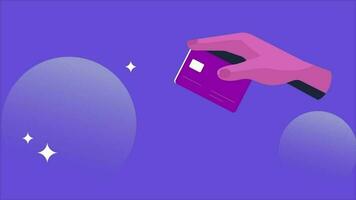 compras deslizar crédito tarjeta animación video
