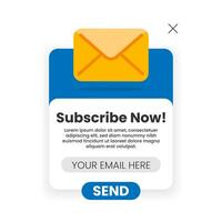 email subscribe pop up, submit button concept illustration flat design vector eps10. simple, modern graphic element for landing page ui, pop up message information, infographic