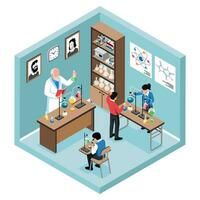 Chemistry Classroom Isometric Object vector