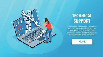 Technical Support Horizontal Banner vector