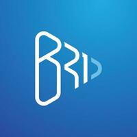 BRI logo design conceptual. BRI letter design vector. Creative logo design modern. Play music or video logo vector