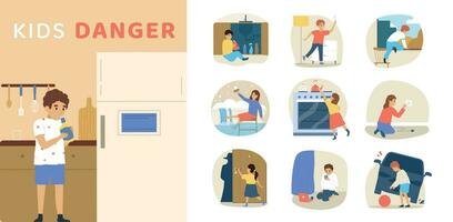 Children Dangerous Situations vector