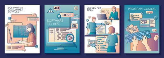 Software Development Vertical Compositions vector