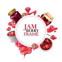 Berry Jam Round Frame vector