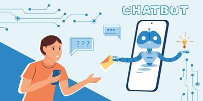 Chatbot Flat Collage vector