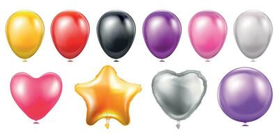 globos realista color conjunto vector