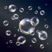 Realistic Soap Bubbles vector