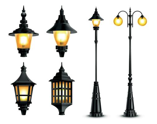 Realistic Lanterns Set