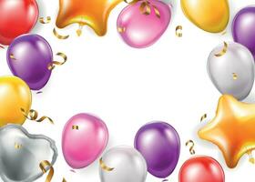 Balloon Frame Realistic Background vector