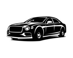 antiguo coche silueta. aislado blanco antecedentes ver desde lado. mejor para logotipos, insignias, emblemas, iconos, pegatina diseños, coche industria. disponible en eps 10 vector