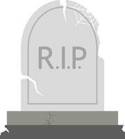 Grave icon vector illustration for Halloween event celebration. Broken gravestone icon that can be used as symbol, sign or decoration. Tombstone icon graphic resource for happy Halloween vector design