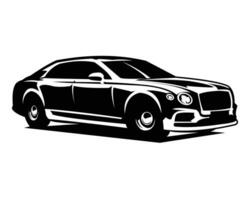 Clásico coche silueta aislado blanco antecedentes lado vista. mejor para logotipos, insignias, emblemas, iconos, disponible en eps 10 vector