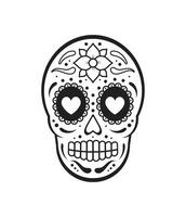 Vector flat cartoon Day of The Dead Skull