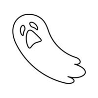 Vector flat cartoon outline ghost