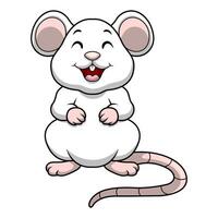 Cute mouse cartoon on white background vector