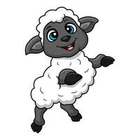 Cute sheep cartoon on white background vector
