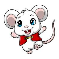 Cute mouse cartoon wearing chinese traditional costume vector