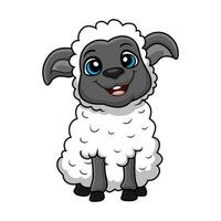 Cute sheep cartoon on white background vector
