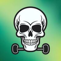 Skull and Crossbones on a Green Background vector