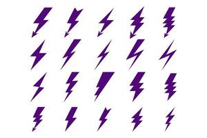 Thunder storm icon set Enjoy sky storm vector