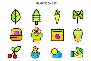 planta icono conjunto para web y solicitud vector