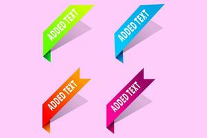 A set of different colored ribbons with the word added on them vector