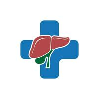 Liver medical logo vector template illustration