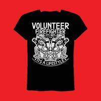 voluntario bombero es no un trabajo es un estilo de vida camiseta vector