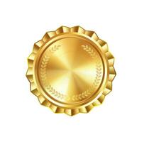 Blank golden medal template with engraved laurel wreath. Versatile designs for custom awards and creative projects vector