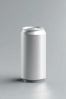 Soda Can Mockup White with shades white background, AI Generated photo