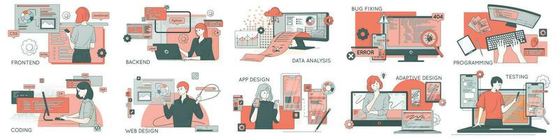 software desarrollo plano composiciones vector