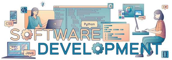 Software Development Text Composition vector