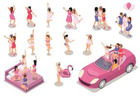 Hen Party Icon Set vector