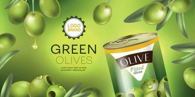 Realistic Olive Poster vector