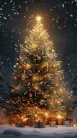 Noël arbre dans neige Contexte boucle ai généré video