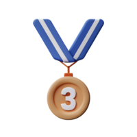 médaille 3d le rendu icône illustration png