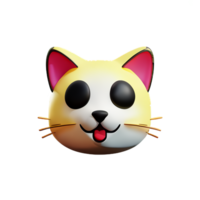 mignonne chat 3d le rendu icône illustration png