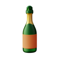 Champagne 3d interpretazione icona illustrazione png