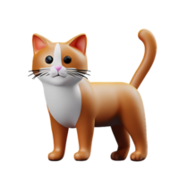 cute cat 3d rendering icon illustration png