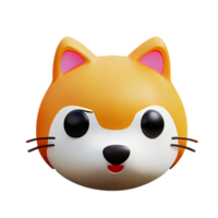 mignonne chat 3d le rendu icône illustration png