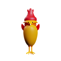 kyckling 3d tolkning ikon illustration png